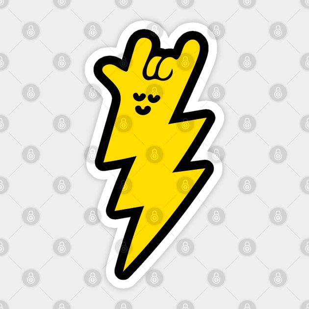 Rockin' lightning Sticker by marvandraw